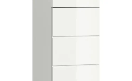 Unterschrank SCHLOONSEE, Breite 74cm, 2 Tür, 1 Schubkasten, 2 Fächer, MDF-Front in verschiedenen Farben erhältlich, Badmöbel, Badschrank, Kommode, Bad Schloonsee | Weiß, hochglanz
