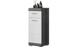 Unterschrank SCHLOONSEE, Breite 37cm, 1 Tür, 1 Schubkasten, 2 Fächer, MDF-Front in verschiedenen Farben erhältlich, Badmöbel, Badschrank, Kommode, Bad Schloonsee | hochglanz