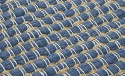 URBANARA Webteppich Padrelo | 90x130 cm, Blau, Beige