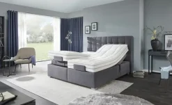 vanDoorn Motor-Boxspringbett mit Bettkasten Ohio | Grau, 160 cm