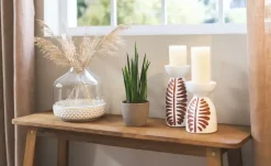 Vase mit Steinboden | transparent, Beige | Höffner