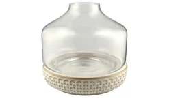 Vase mit Steinboden | transparent, Beige | Höffner
