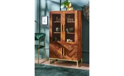 Vitrine aus Massivholz Calatria | Akazie, Braun