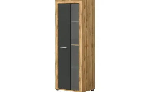 Vitrine Bardenas | Eiche (Nachbildung), Grau | Höffner