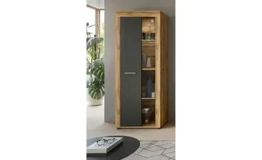 Vitrine Bardenas | Eiche (Nachbildung), Grau | Höffner