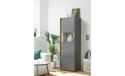 Vitrine Cande | 2 Stück, Anthrazit, Eiche (Nachbildung)