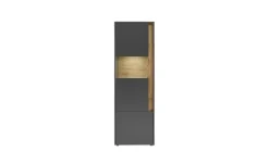Vitrine Cande | 2 Stück, Anthrazit, Eiche (Nachbildung)