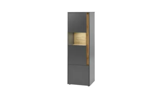 Vitrine Cande | 2 Stück, Anthrazit, Eiche (Nachbildung)