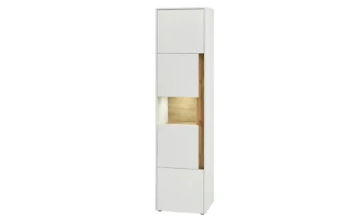 Vitrine Cande | 3 Stück, Weiß, Eiche (Nachbildung)