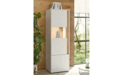 Vitrine Cande | 2 Stück, Weiß, Eiche (Nachbildung)