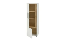 Vitrine Cande | 2 Stück, Weiß, Eiche (Nachbildung)