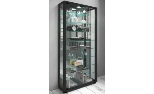 Vitrine Lumo | Schwarz, Schwarz | Möbel Höffner