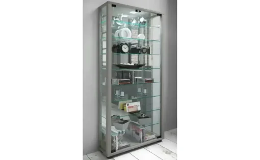 Vitrine Lumo | silberfarben, silberfarben | Höffner
