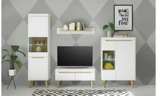 Vitrine Malaren | Weiß, Eiche (Nachbildung) | Höffner