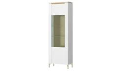 Vitrine mit Softclose Losini | Weiß, Goldfarben