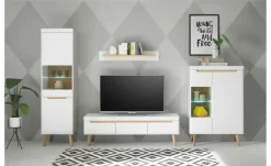 Vitrine  mit Soft-Close Malaren | Weiß, Eiche (Nachbildung)