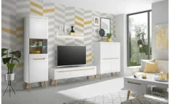 Vitrine  mit Soft-Close Malaren | Weiß, Eiche (Nachbildung)