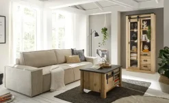 Vitrine Sintra | Eiche (Nachbildung), Anthrazit, holzfarben, antik