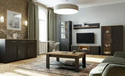 Vitrine Toneo | Mooreiche (Nachbildung), Eiche (Nachbildung)