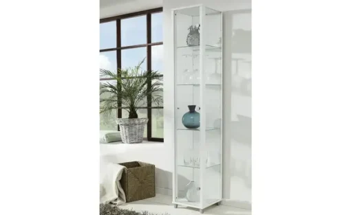 Vitrine, 1-türig BEN | Weiß, matt, transparent