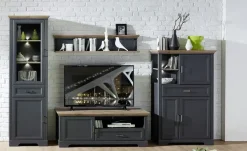 Vitrine Varese | Graphit, Asteiche (Nachbildung)