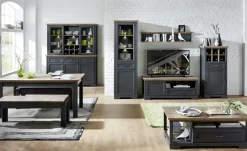 Vitrine Varese | Graphit, Asteiche (Nachbildung)