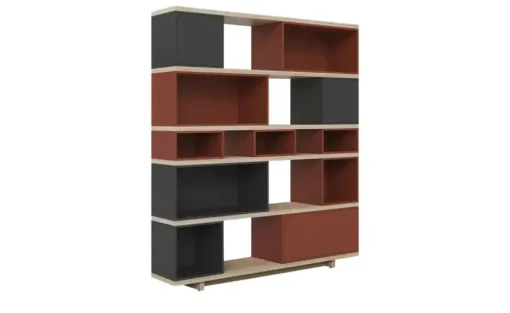 VOX Bücherregal Balance | Terracotta, Graphit, Eiche (Nachbildung)