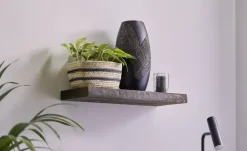 Wandbord mit Baumkante Farini | 60 cm, Pinie, Walnuss (Nachbildung), gebeizt