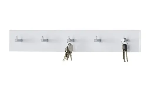 Wandgarderobe Edgar | Weiß, hochglanz, verchromt