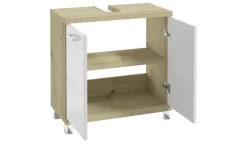 Waschbeckenunterschrank Nehmitzsee | Eiche Artisan (Nachbildung), Weiß