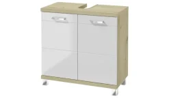 Waschbeckenunterschrank Nehmitzsee | Eiche Artisan (Nachbildung), Weiß