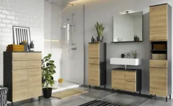 Waschbeckenunterschrank Seddiner See | Eiche (Nachbildung), Graphit