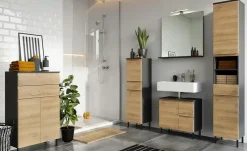Waschbeckenunterschrank Seddiner See | Eiche (Nachbildung), Graphit