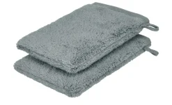 Waschhandschuh (16 x 21cm), 2er-Set Anthrazit Kuschel Wuschel