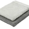 Waschhandschuh (16 x 21cm), 2er-Set Anthrazit-Hellgrau Soft Cotton