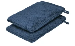 Waschhandschuh (16 x 21cm), 2er-Set Dunkelblau Kuschel Wuschel