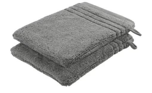 Waschhandschuh (16 x 21cm), 2er-Set Anthrazit Soft Cotton