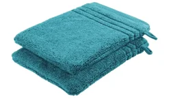 Waschhandschuh (16 x 21cm), 2er-Set Petrol Soft Cotton