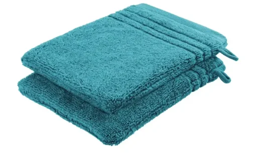 Waschhandschuh (16 x 21cm), 2er-Set Petrol Soft Cotton
