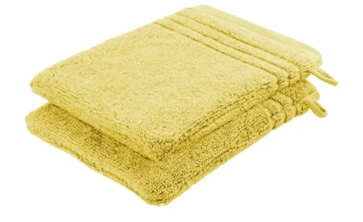 Waschhandschuh (16 x 21cm), 2er-Set Gelb Soft Cotton