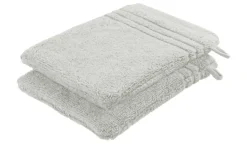Waschhandschuh (16 x 21cm), 2er-Set Hellgrau Soft Cotton