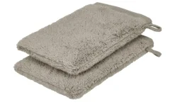 Waschhandschuh (16 x 21cm), 2er-Set Taupe Kuschel Wuschel