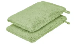Waschhandschuh (16 x 21cm), 2er-Set Grün Kuschel Wuschel