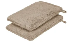 Waschhandschuh (16 x 21cm), 2er-Set Hellbraun Kuschel Wuschel