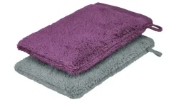 Waschhandschuh (16 x 21cm), 2er-Set Beere-Anthrazit Kuschel Wuschel