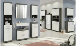 Waschmaschinenumbauschrank SCHLOONSEE, Breite 63cm, für Waschmaschine & Trockner, 2 Türen, MDF-Front, in verschiedenen Farben, Überbauschrank, Umbauschrank, Badschrank Schloonsee | hochglanz