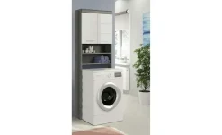 Waschmaschinenumbauschrank SCHLOONSEE, Breite 63cm, für Waschmaschine & Trockner, 2 Türen, MDF-Front, in verschiedenen Farben, Überbauschrank, Umbauschrank, Badschrank Schloonsee | hochglanz