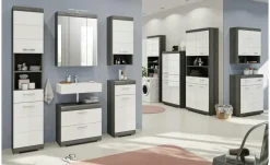 Waschmaschinenumbauschrank SCHLOONSEE, Breite 63cm, für Waschmaschine & Trockner, 2 Türen, MDF-Front, in verschiedenen Farben, Überbauschrank, Umbauschrank, Badschrank Schloonsee | hochglanz