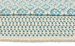 Webteppich Pool-Party | 80x150 cm, Creme, Grün, Blau