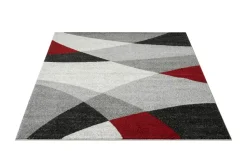 Webteppich Thales | Grau, Rot, 80x140 cm | Höffner